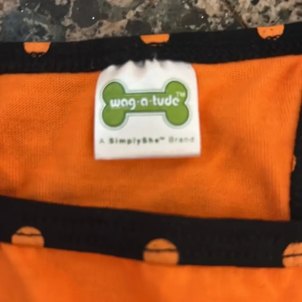 Wag A tude Jack O lantern Halloween Dog Dress Size medium ( made for small dogs)
